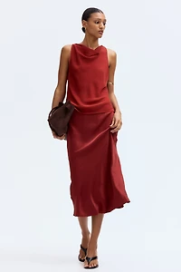 Satin Midi Skirt
