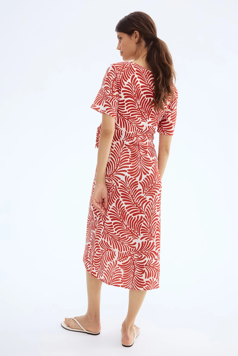 MAMA Crinkled Wrap Dress