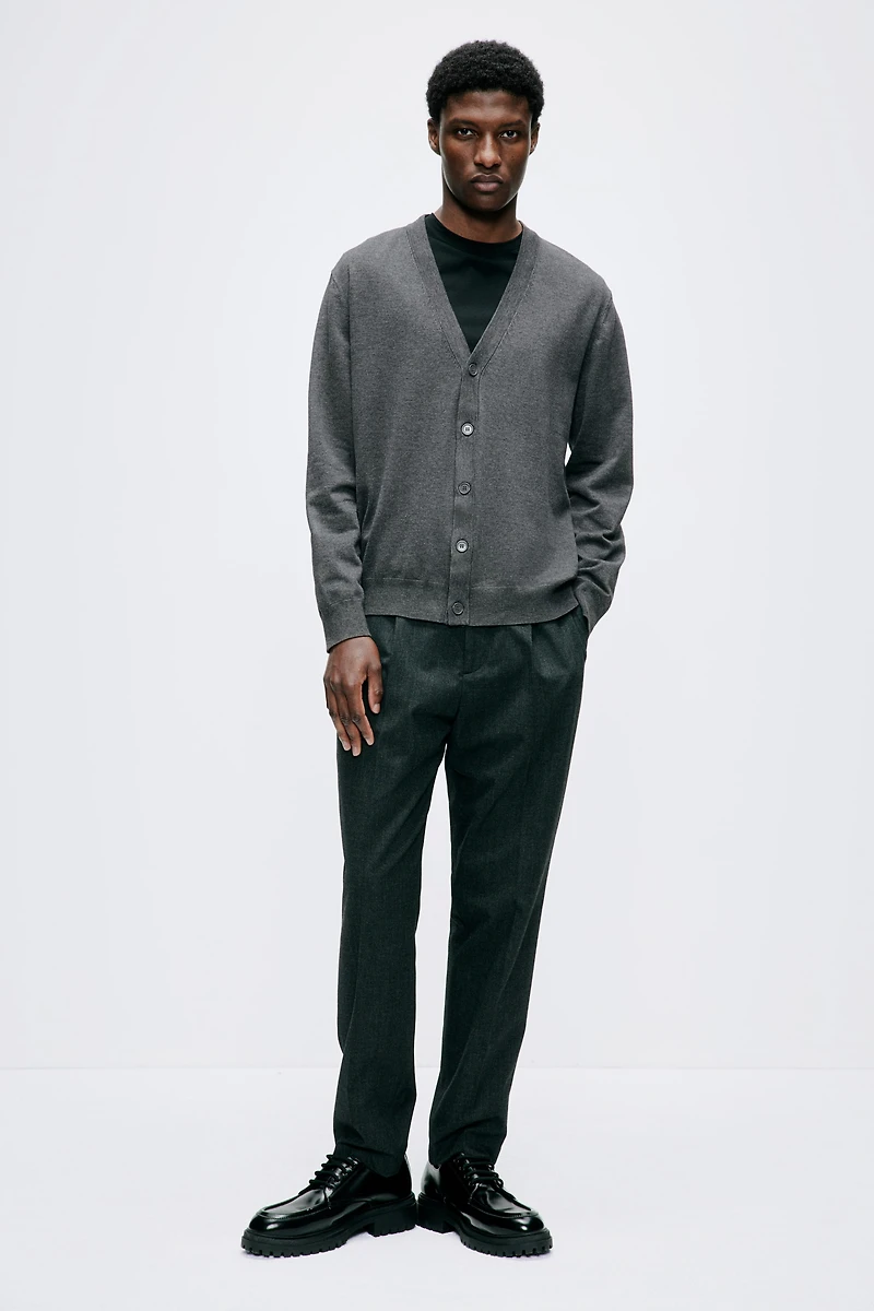 Regular Fit Fine-Knit Cardigan