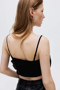 Haut ornementé à bretelles fines