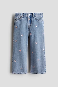 Wide-Leg Jeans with Motif Details