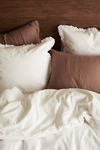 Ruffle-trimmed King/Queen Duvet Cover Set