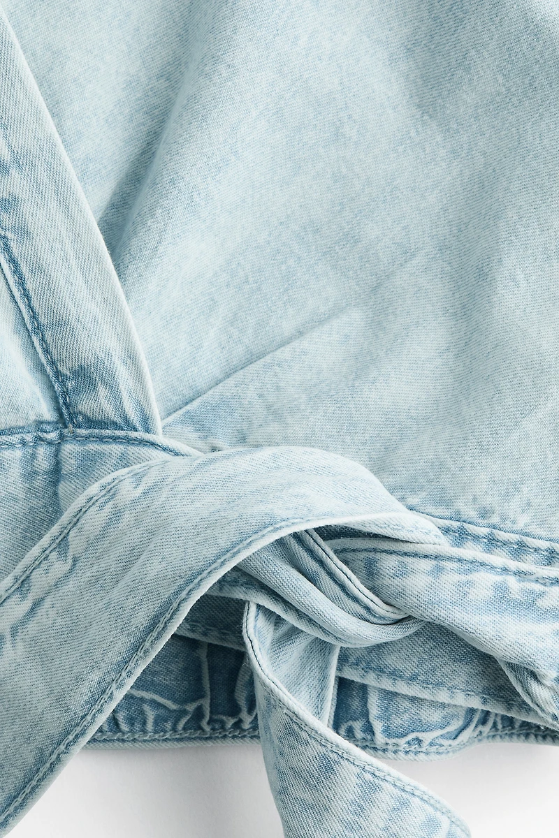 Denim Wrap Blouse