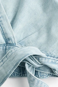 Denim Wrap Blouse