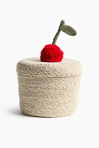 Petit panier en jonc de mer avec pompon