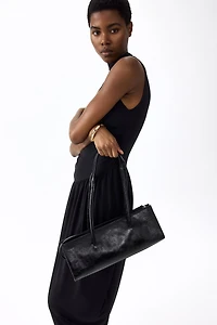 Robe à effet drapé avec col cheminée