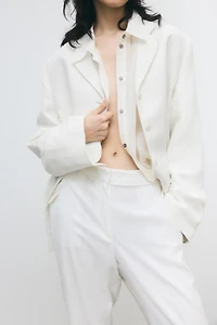 Bootcut Linen-Blend Pants