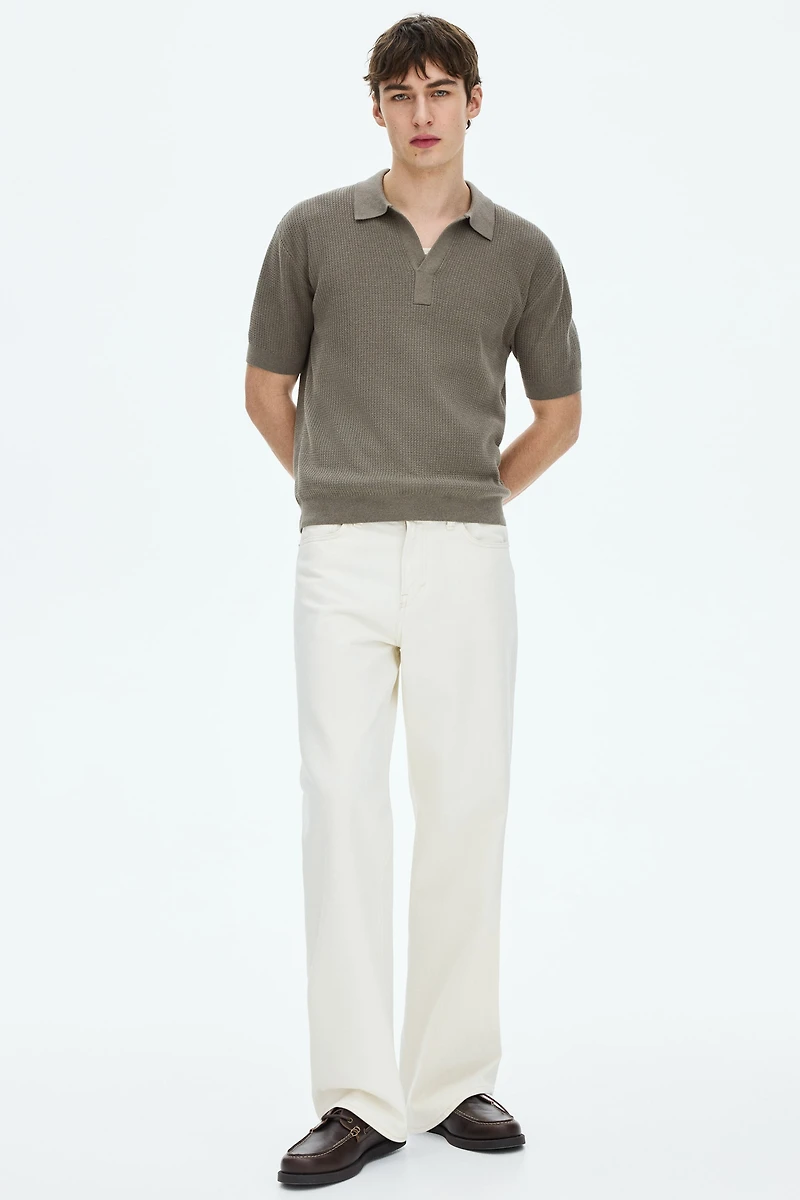 Polo coupe classique en tricot torsadé