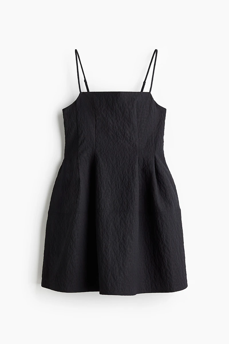 Jacquard-Weave Strappy Dress