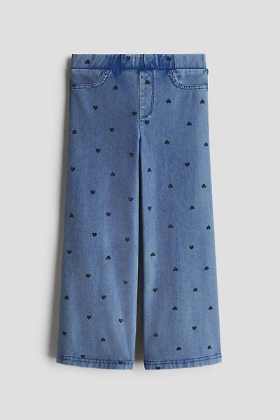 Wide Denim-Look Jeggings