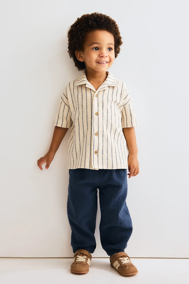 Lot de 2 pantalons en mousseline coton