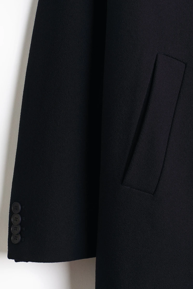 Single-Breasted Wool-Blend Coat