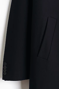 Single-Breasted Wool-Blend Coat