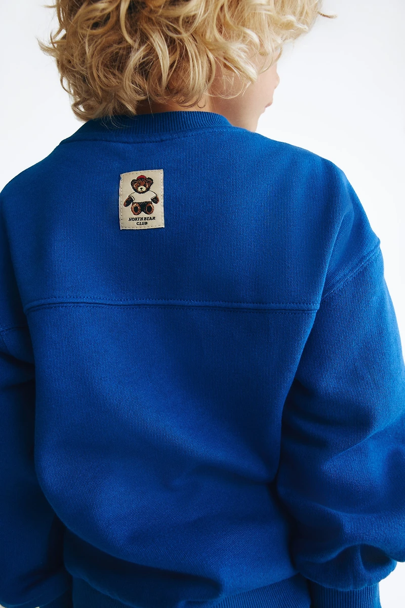 Brushed-Inside Sweatshirt with Printed Motif