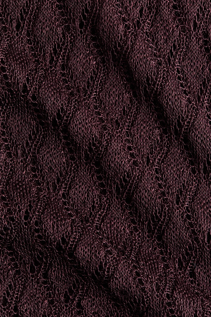 Shimmery Pointelle-Knit Pants