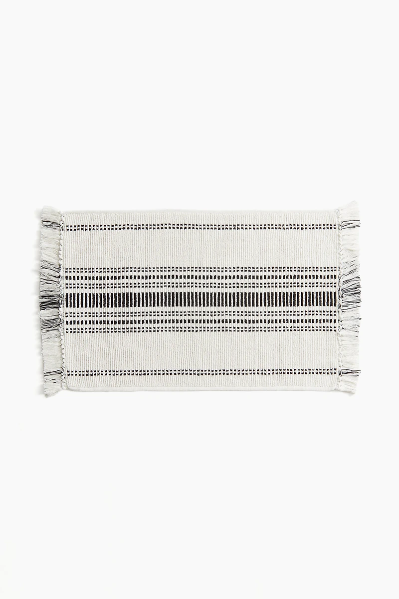 Cotton Bath Mat with Fringe