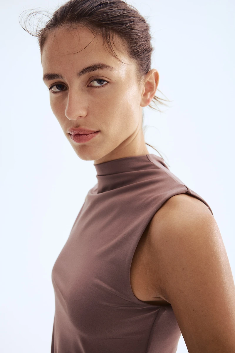 Microfiber Mock Turtleneck Top