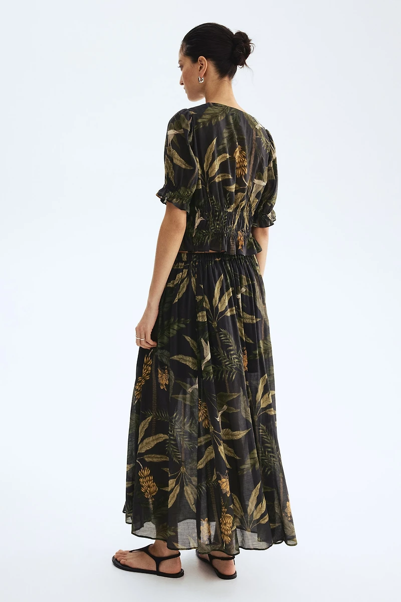 Viscose-Blend Gathered Top