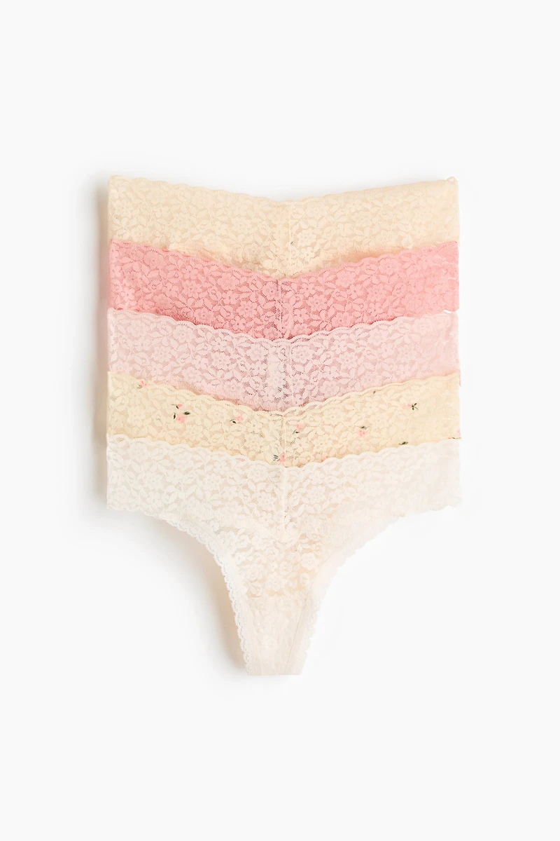 5-Pack Lace Thong Briefs