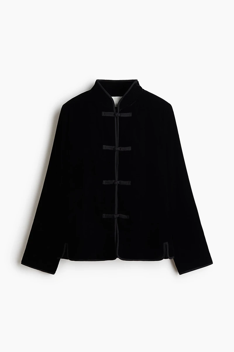 Veste en velours avec boutons noués