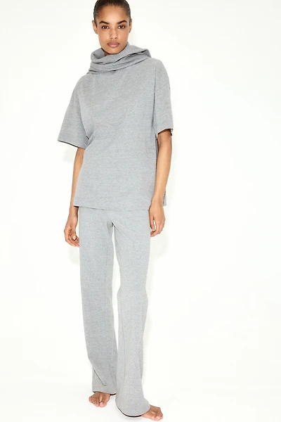 Foldover-Waist Cotton Pants