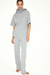 Foldover-Waist Cotton Pants