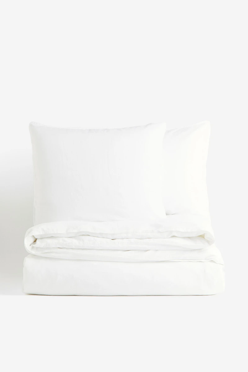 Enveloppe de couette lit double en lin mélangé