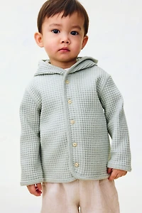 Waffled Cotton Cardigan