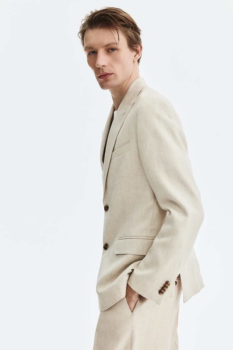 Regular-Fit Linen-Blend Jacket