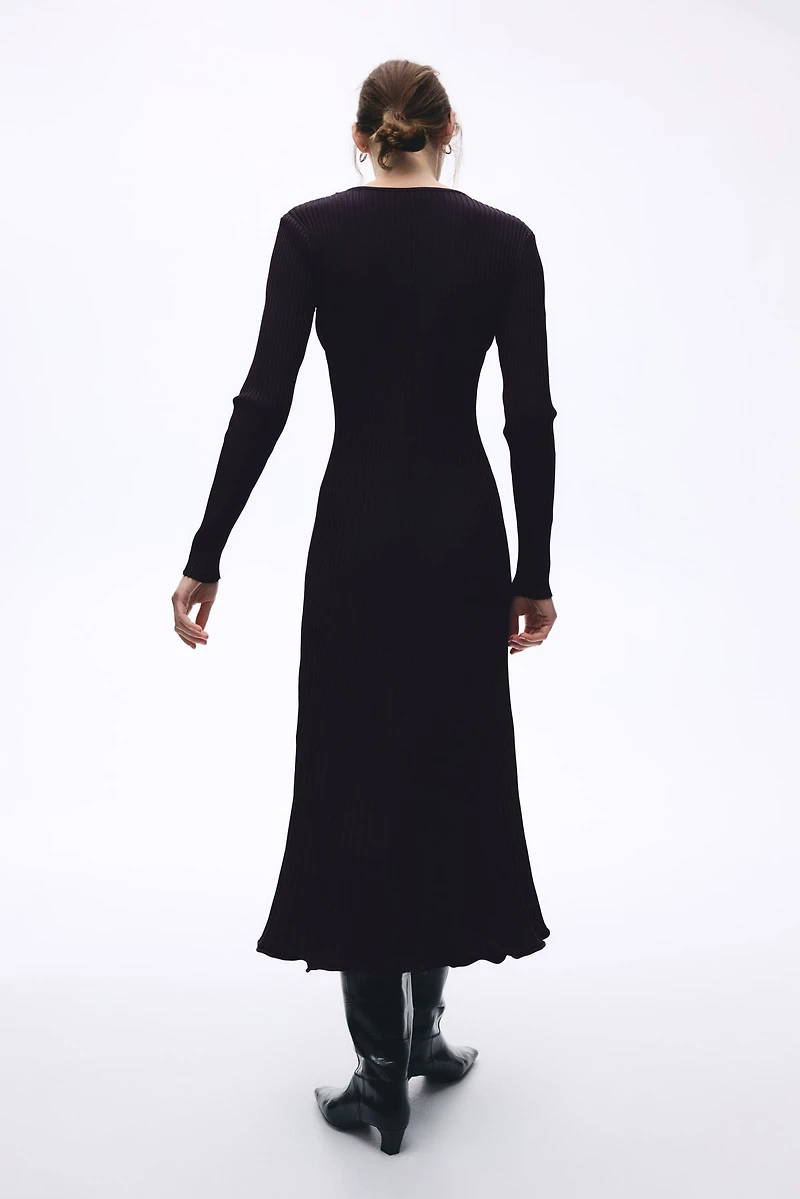 Robe en tricot côtelé