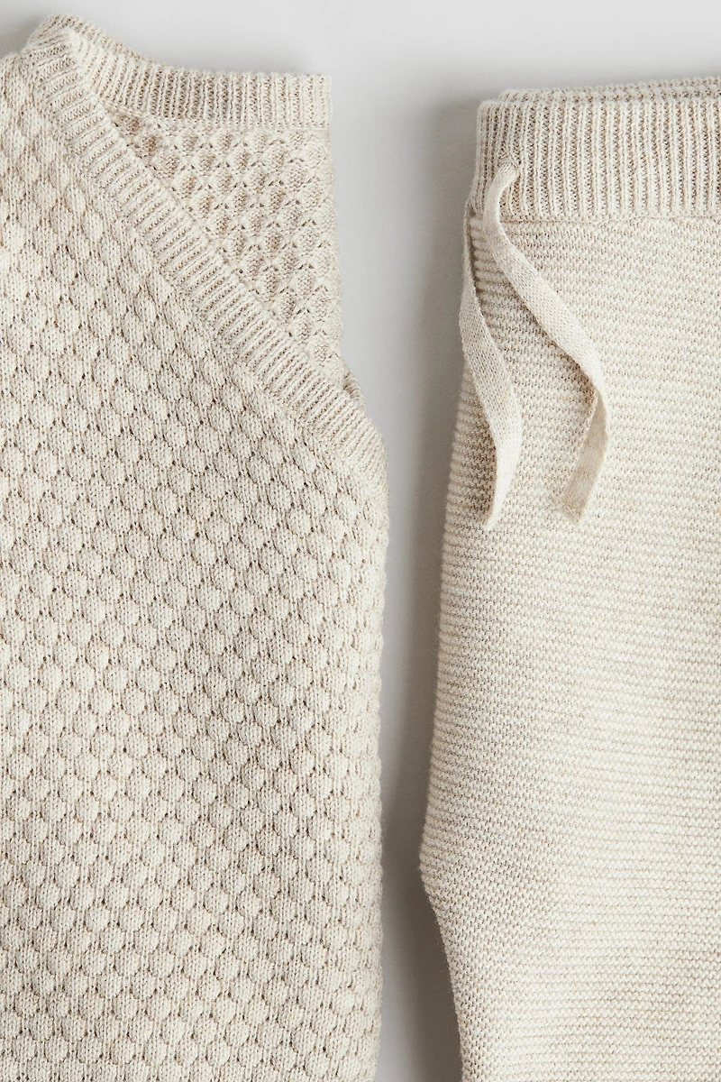 2-Piece Knit Cardigan and Pants Set