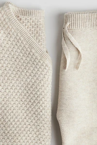 2-Piece Knit Cardigan and Pants Set