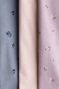 3-Pack Cotton Bodysuits with Lap Shoulders