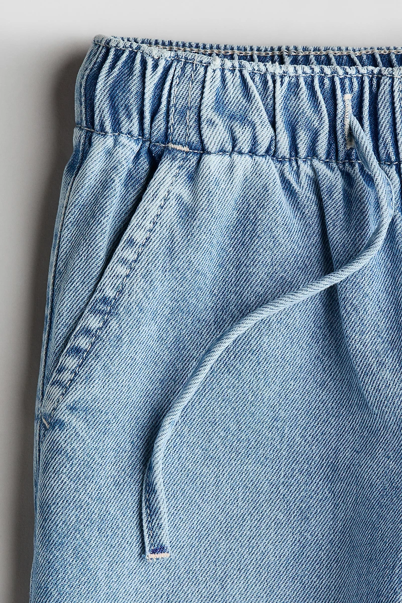 Ruffle-Trimmed Cotton Pants