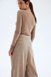 Wide-Leg Dress Pants