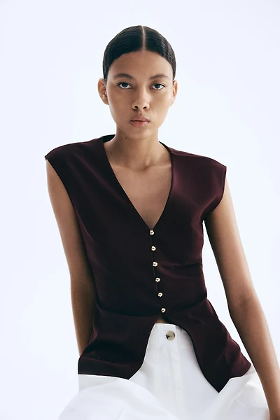 Gilet sans manches en interlock