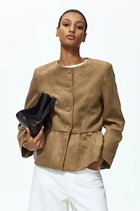 Collarless Peplum Jacket