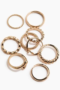 Lot de 9 bagues