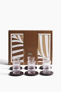 6-pack tea glasses with saucers