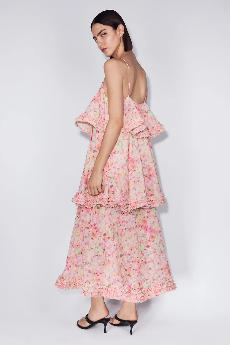 Ruffle-Detail Tiered Dress
