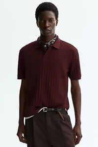 Slim-Fit Textured Jersey Polo Shirt