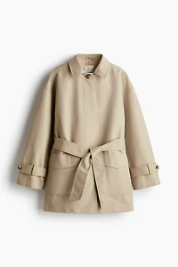 Tie-Belt Twill Jacket