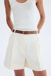Belted Twill Shorts