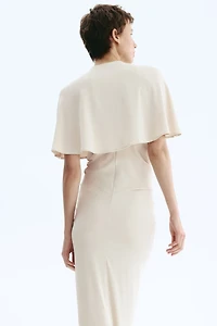 Draped Cape-Detail Dress