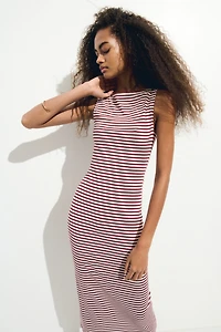 Ribbed Jersey Midi Dress