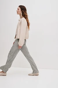 Linen-Blend Drawstring Pants