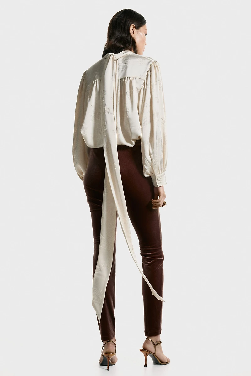 Oversized Jacquard-Weave Blouse