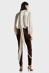 Oversized Jacquard-Weave Blouse