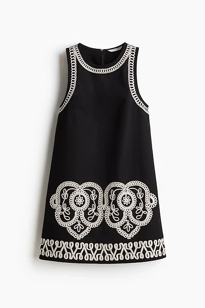 Embroidered Shift Dress