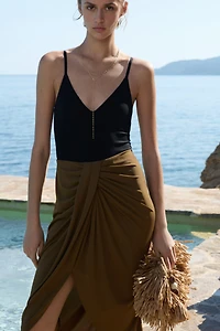 Jupe en jersey à effet drapé